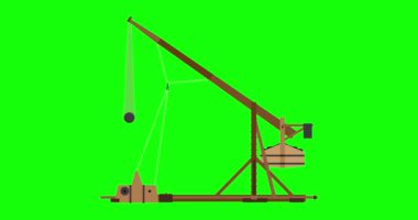 Trebuchet mancınık vektör savaşı ortaçağ kuşatma silahı ahşap tarihi sapan resmi