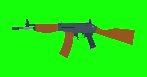 Střelba zbraň vektor stroj ilustrační zbraň automatická armáda izolované moderní armáda ikona — Stock video