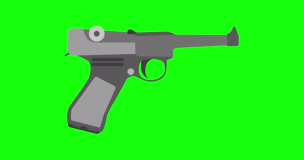 Pistola retro vector vintage vaquero arte gangster ilustración revólver hombre diseño pistola arma mafia — Vídeos de Stock