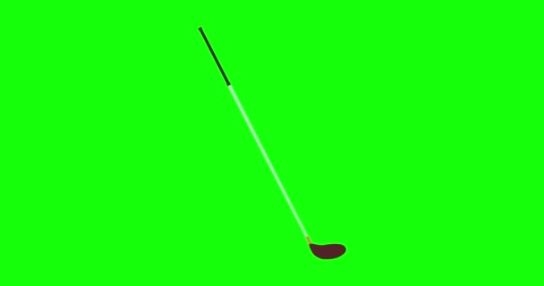 Golf club madera vector bola deporte ilustración conductor icono blanco juego equipo hierro aislado — Vídeo de stock