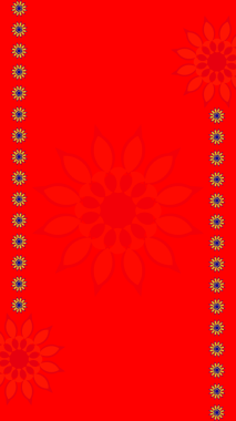 Mobil davet için kırmızı çiçekli çerçeve tasarım ögesi