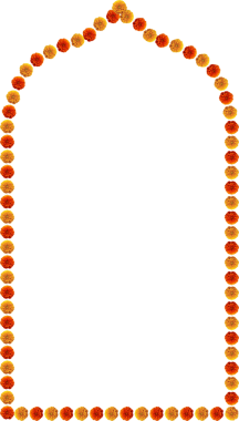 Marigold flower festive frame design border decoration element