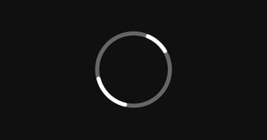 Siyah arkaplan üzerinde hareket eden çember yükleniyor, gönderme işlemi için simge yükleniyor, oyun ekran verileri yükleniyor, tampon işlemleri yapılıyor. Yükleme siber uzay zamanlama döngüsü özelliğini yükle. Ekran yükleniyor.