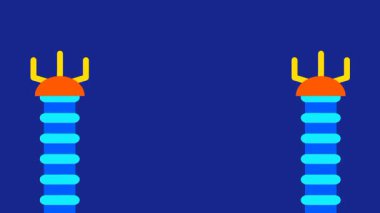 Teknoloji mühendisliği, otomasyon ve gelişmiş robot yeteneklerini temsil eden iki mekanik eli olan bir robot sistemi.