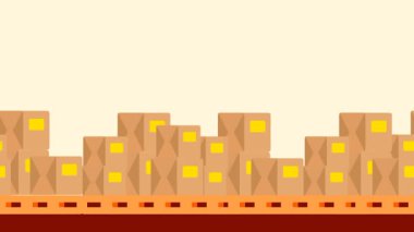 Depodaki kutular lojistik, tedarik zinciri, depolama ve küresel ticaret ve ticaret için gerekli olan malların organize yönetimini sembolize eder.