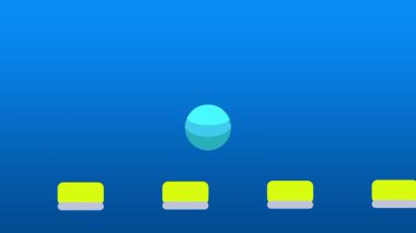 Bir top havada asılı duran platformlarda zıplar, hassas zamanlamayı ve hareketli bir oyun ortamında dikkatli hareketleri test eder.