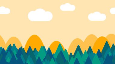 Parlak güneş ve kabarık bulutlu huzurlu bir yamaç sakin ve canlı bir manzara yaratır, sakin manzarayla zıt oyun alanı yoğunluğu