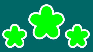 Yonca şekilli yeşil ekran kesikleri kümesi, oyuncu, temalı geçişler veya tuhaf arkaplan kompozisyonları için ideal