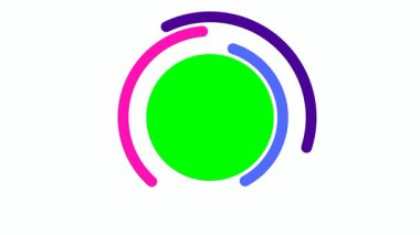 Modern yükleyiciler, fütüristik animasyonlar veya merkezi röfleler için aksan halkaları olan minimalist parlayan yeşil ekran