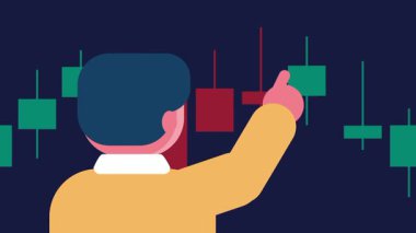 Bir yatırımcı, pazar davranışı ve geçmiş performansa dayalı mali sonuçları öngörmenin karmaşıklığını gösteren şamdan çizelgeleri inceliyor