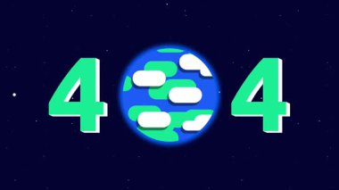 Küresel bir illüstrasyon, küresel bağlantıyı ve geniş internet ağındaki bozulmayı vurgulayan 404 hatasının bir parçası olarak Dünya 'yı temsil etmektedir.