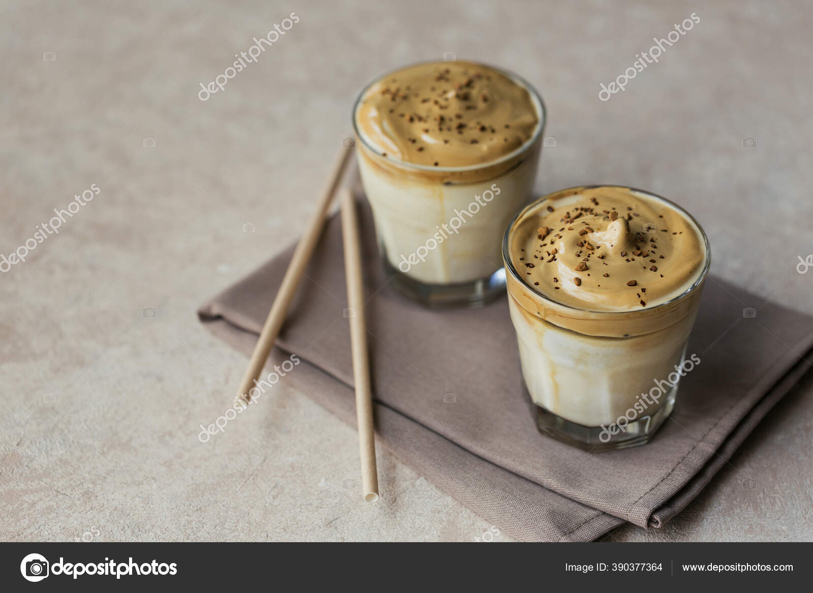 Download Dalgona Whipped Coffee Instant Cream Iced Coffee Cocktail Coffee Milk Stock Photo Image By C Svittlana 390377364