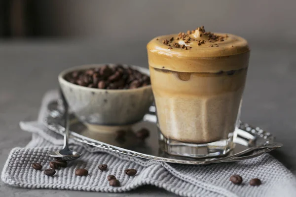Далгона Взбила Кофе Растворимый Сливки Холодный Кофе Коктейль Кофе Молоком — стоковое фото