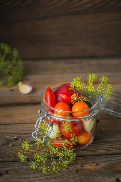 Ingredientes Para Hacer Comida Vegana Saludable Verduras Escabeche Tomates Preparados — Foto de Stock