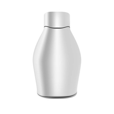 Vektör Ambalaj: Izole arka plan üzerinde Beyaz gri Kozmetik Konteyner. Tasarımiçin hazır Mockup şablonu - Vektör