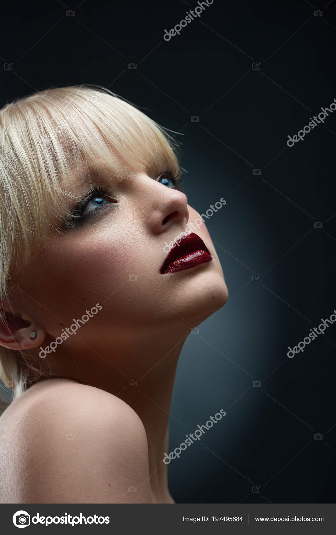 Model With Blonde Hair And Blue Eyes Studio Photo Of Model