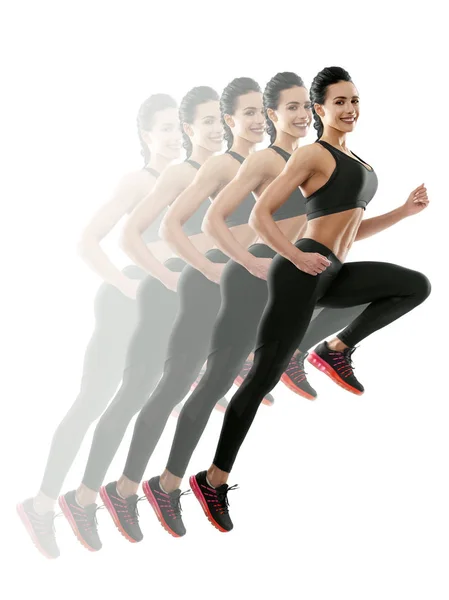 Modell mit athletischem Körper in Bewegung. — Stockfoto