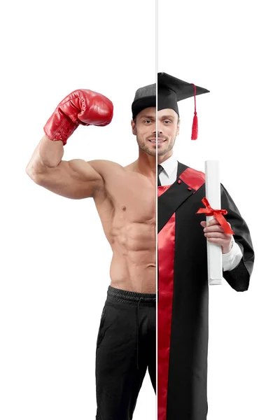 Foto srovnání universitys absolvent a boxeři Outlook. — Stock fotografie