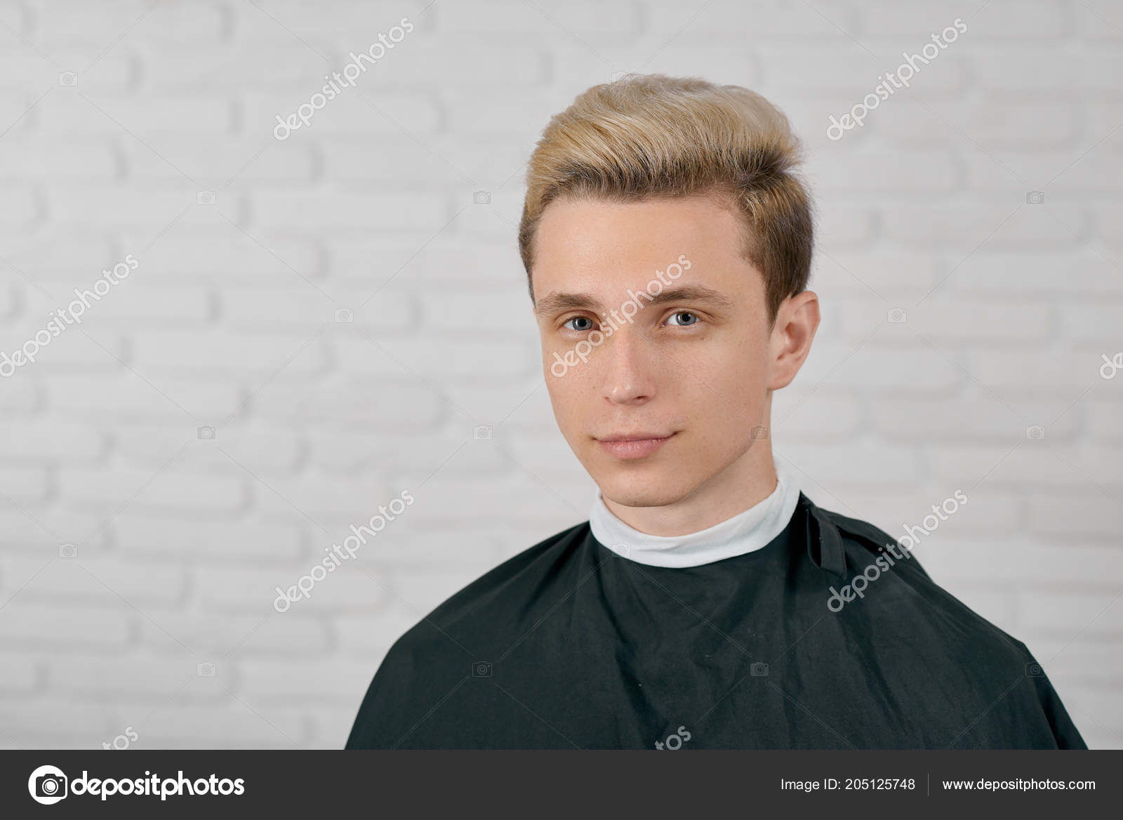 Young Male Model With Blonde Hair Waiting For New Hairstyle