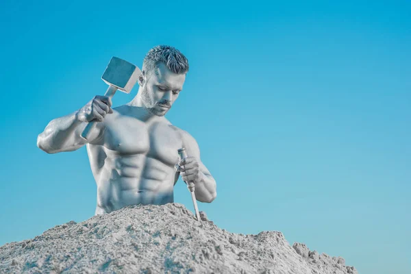 Atlas legendario creando su cuerpo perfecto a partir de roca . —  Fotos de Stock