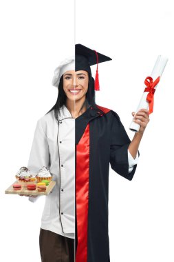 Pudra ve mezunu iki meslekler kız.