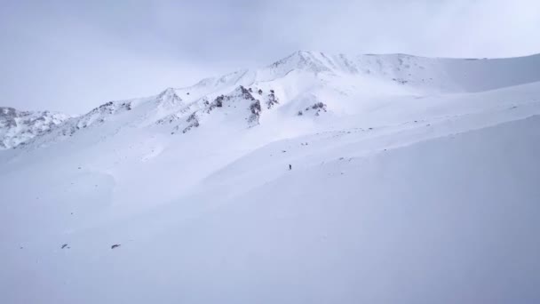 冬季高山上的滑雪者. — 图库视频影像