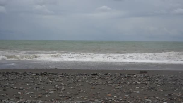 Ciężka Pogoda Burza Morska Morzu Czarnym Gruzja Zła Pogoda Morzu — Wideo stockowe