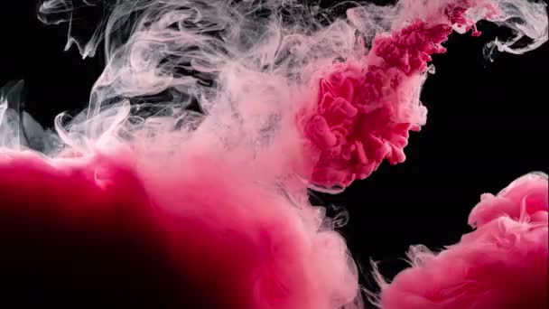 Encre Dans Eau Stop Motion Couleurs Rose Jaune Bleu Blanc — Video