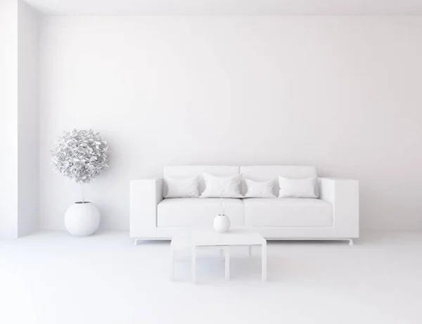 Idea Una Habitación Escandinava Blanca Interior Con Muebles Inicio Interior — Foto de Stock