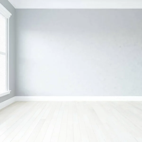 Idea Una Habitación Escandinava Vacía Blanca Interior Con Suelo Madera — Foto de Stock