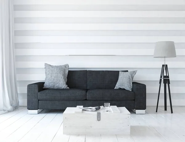 Idea Scandinavian Living Room Interior Sofa Wooden Floor Home Nordic — Stock Photo, Image