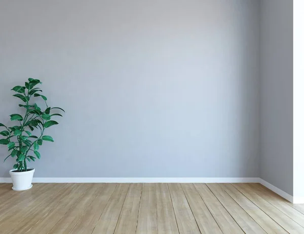 Idea Una Habitación Escandinava Vacía Blanca Interior Con Planta Suelo — Foto de Stock