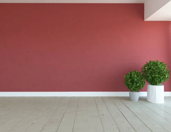 Idea Empty Scandinavian Room Interior Plants Wooden Floor Home Nordic — Stock Photo, Image