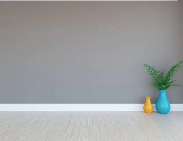 Idea Habitación Escandinava Vacía Interior Con Planta Sobre Suelo Madera — Foto de Stock