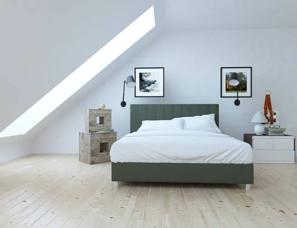 Představu Interiéru Bílého Skandinávského Obývací Pokoj Pohovkou Dřevěné Podlahy Domácí — Stock fotografie