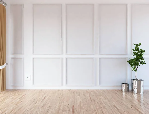Idea Una Habitación Escandinava Vacía Blanca Interior Con Planta Suelo —  Fotos de Stock