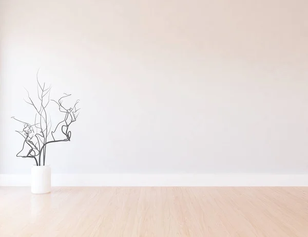 Idee Einer Leeren Skandinavischen Raumausstattung Mit Vase Auf Holzboden Heimat — Stockfoto