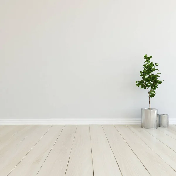 Myšlenka Prázdné Místnosti Skandinávský Interiér Rostlin Dřevěné Podlaze Domácí Severské — Stock fotografie