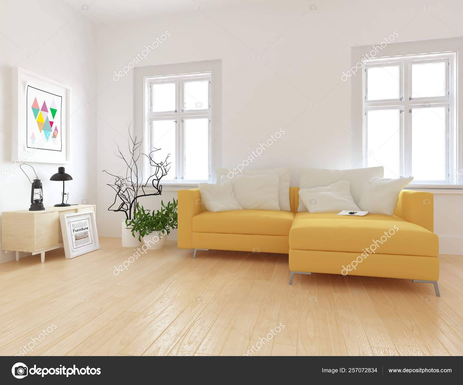 Idea Scandinavian Living Room Interior Sofa Wooden Floor Decor