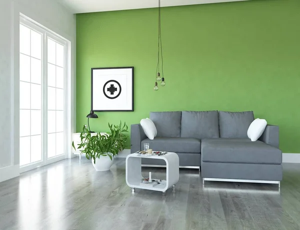 Idea Scandinavian Living Room Interior Sofa Wooden Floor Decor Home — Stock Photo, Image