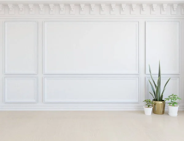 Habitación Minimalista Blanca Interior Con Plantas Inicio Interior Nórdico Ilustración — Foto de Stock