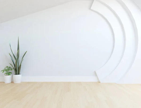 Habitación Minimalista Blanca Interior Con Plantas Inicio Interior Nórdico Ilustración — Foto de Stock