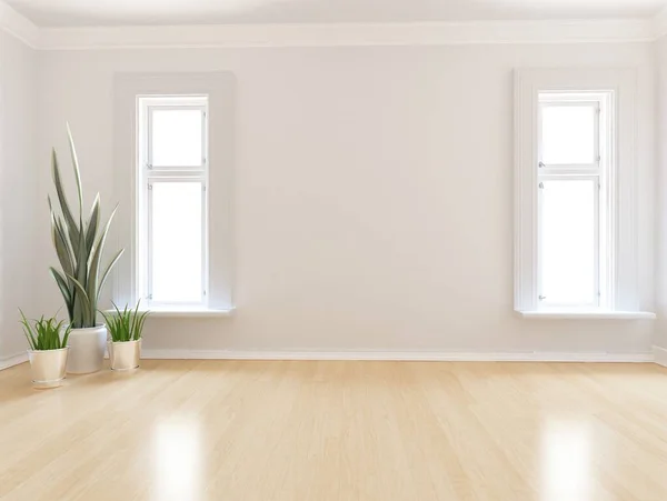 Interior Habitación Vacío Minimalista Con Decoración Suelo Madera Marcos Una — Foto de Stock