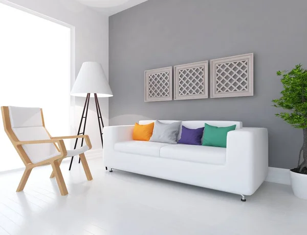 Idea Habitación Escandinava Interior Con Muebles Interior Fondo Inicio Interior —  Fotos de Stock