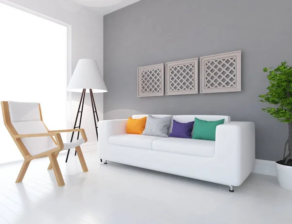 Idea Habitación Escandinava Interior Con Muebles Interior Fondo Inicio Interior — Foto de Stock