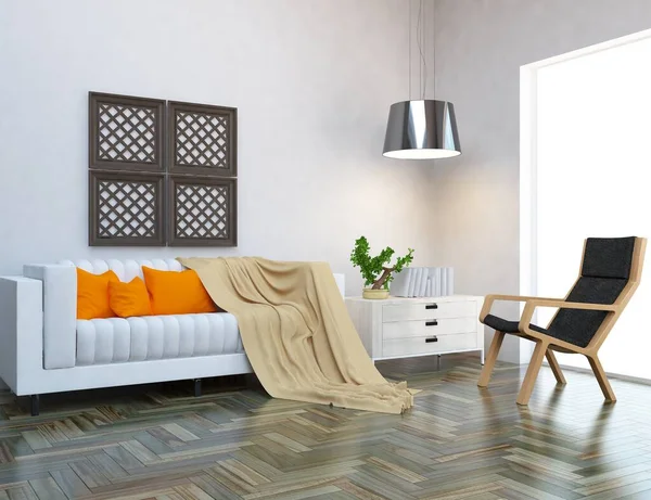 Idea Habitación Escandinava Interior Con Muebles Interior Fondo Inicio Interior — Foto de Stock