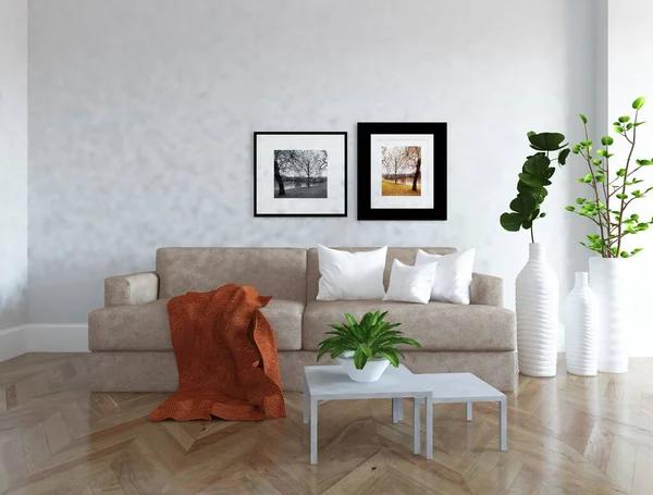 Idea Scandinavian Room Interior Furniture Background Interior Home Nordic Interior — Stock Photo, Image