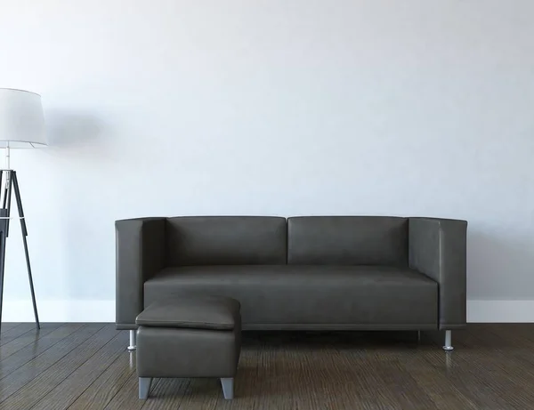 家具と北欧の部屋のインテリアのアイデア 背景インテリア 家の北欧インテリア 3Dイラスト — ストック写真