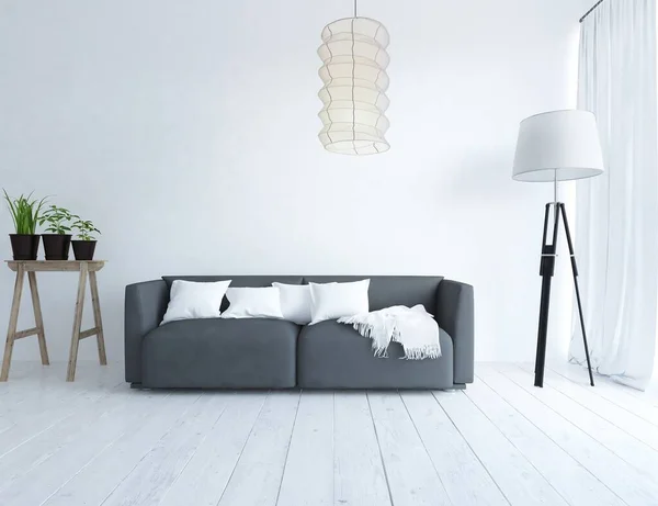 Idea Interni Camera Scandinava Con Mobili Sfondo Interno Home Interno — Foto Stock