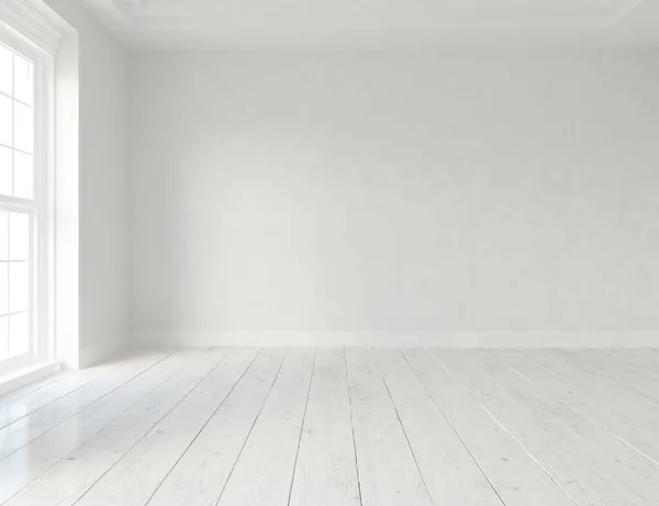 Interior Habitación Minimalista Blanco Inicio Interior Nórdico Ilustración — Foto de Stock